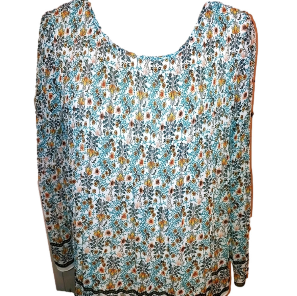 Pleated Yoke Georgette Blouse M